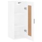 vidaXL Armario de pared madera ingeniería blanco brillo 34,5x34x90 cm