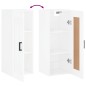 vidaXL Armario de pared madera ingeniería blanco brillo 34,5x34x90 cm