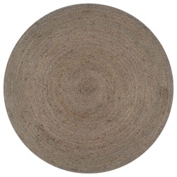 vidaXL Alfombra de yute tejida a mano redonda gris 150 cm