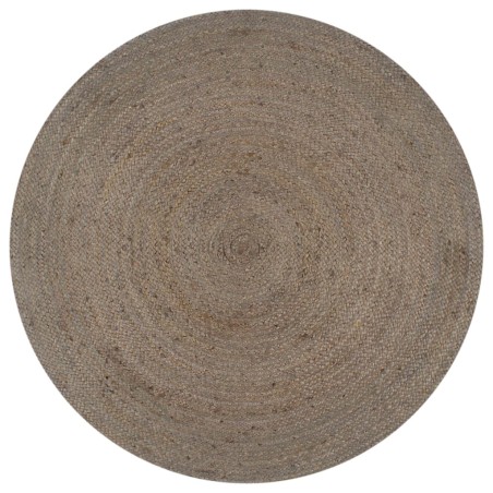 vidaXL Alfombra de yute tejida a mano redonda gris 150 cm