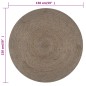 vidaXL Alfombra de yute tejida a mano redonda gris 150 cm