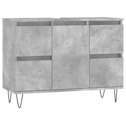 vidaXL Mueble de baño madera de ingeniería gris hormigón 80x33x60 cm