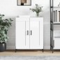 vidaXL Aparador de madera contrachapada blanco brillante 69,5x34x90 cm vidaXL Aparador de madera contrachapada blanco brillante 69,5x34x90 cm