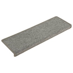 vidaXL Alfombras de peldaños de escalera 15uds blanco y gris 65x21x4cm