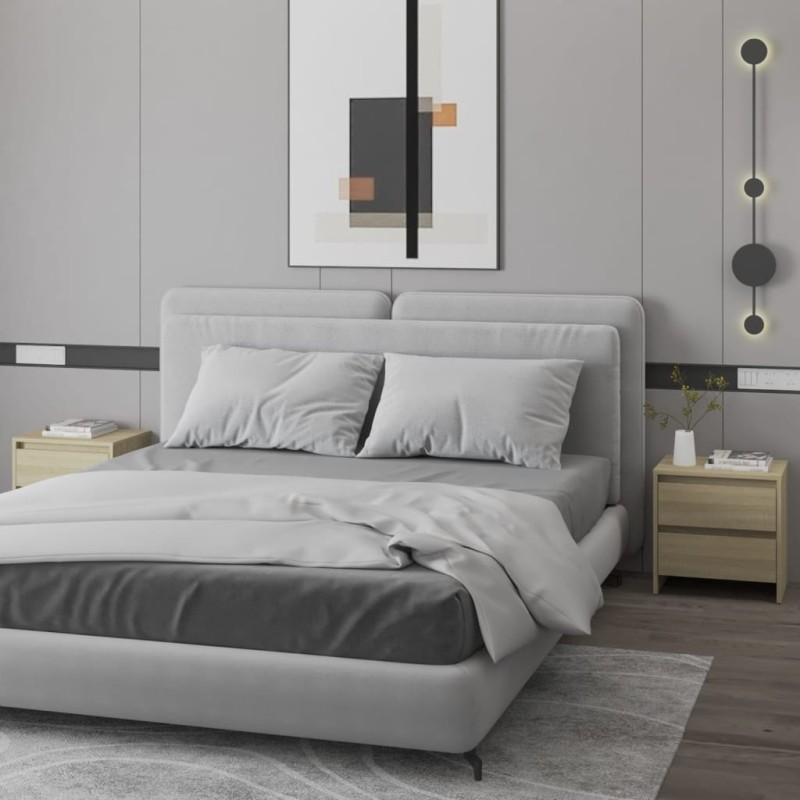 vidaXL Mesitas de noche 2 uds madera ingeniería roble Sonoma