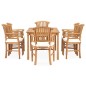 vidaXL Juego de comedor de jardín 7 piezas teca maciza y cojines vidaXL Juego de comedor de jardín 7 piezas teca maciza y cojines