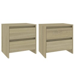 vidaXL Mesitas de noche 2 uds madera ingeniería roble Sonoma
