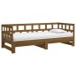 vidaXL Sofá cama extraíble madera maciza pino marrón miel 2x(90x200)cm vidaXL Sofá cama extraíble madera maciza pino marrón miel 2x(90x200)cm