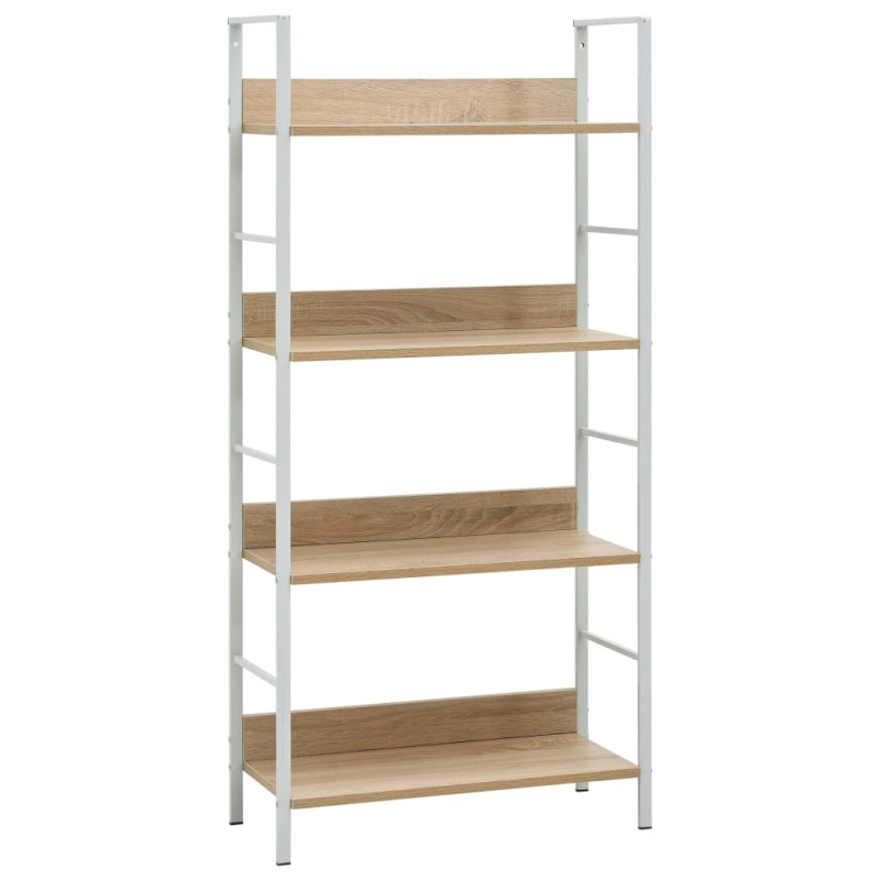 vidaXL Estantería de 4 niveles madera ingeniería roble 60x27,6x124,5cm vidaXL Estantería de 4 niveles madera ingeniería roble 60x27,6x124,5cm