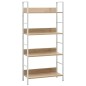 vidaXL Estantería de 4 niveles madera ingeniería roble 60x27,6x124,5cm vidaXL Estantería de 4 niveles madera ingeniería roble 60x27,6x124,5cm