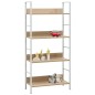 vidaXL Estantería de 4 niveles madera ingeniería roble 60x27,6x124,5cm vidaXL Estantería de 4 niveles madera ingeniería roble 60x27,6x124,5cm