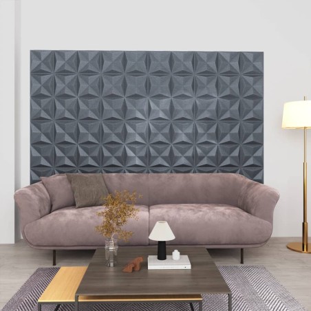 vidaXL Paneles de pared 3D 24 unidades 50x50 cm gris origami 6 m²