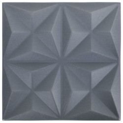 vidaXL Paneles de pared 3D 24 unidades 50x50 cm gris origami 6 m²