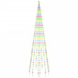 vidaXL Árbol de Navidad en asta de bandera 310 LED de colores 300 cm