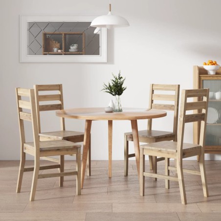 vidaXL Sillas de comedor 4 unidades madera maciza de acacia