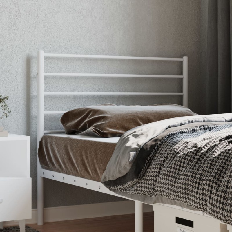 vidaXL Cabecero de metal blanco 80 cm vidaXL Cabecero de metal blanco 80 cm