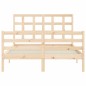 vidaXL Estructura de cama de matrimonio con cabecero madera maciza vidaXL Estructura de cama de matrimonio con cabecero madera maciza
