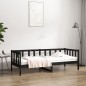vidaXL Sofá cama madera maciza de pino negro 90x190 cm vidaXL Sofá cama madera maciza de pino negro 90x190 cm