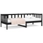 vidaXL Sofá cama madera maciza de pino negro 90x190 cm vidaXL Sofá cama madera maciza de pino negro 90x190 cm