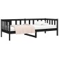 vidaXL Sofá cama madera maciza de pino negro 90x190 cm vidaXL Sofá cama madera maciza de pino negro 90x190 cm