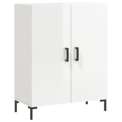 vidaXL Aparador de madera contrachapada blanco brillante 69,5x34x90 cm