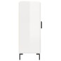 vidaXL Aparador de madera contrachapada blanco brillante 69,5x34x90 cm