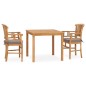 vidaXL Set de comedor de jardín 3 pzas y cojines madera maciza de teca vidaXL Set de comedor de jardín 3 pzas y cojines madera maciza de teca