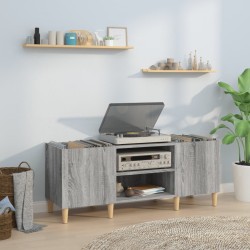 vidaXL Mueble para discos madera contrachapada gris sonoma 121x38x48cm
