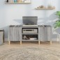 vidaXL Mueble para discos madera contrachapada gris sonoma 121x38x48cm