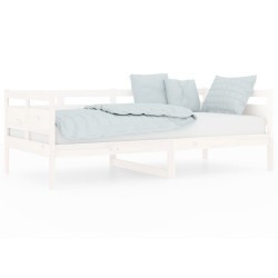 vidaXL Sofá cama madera maciza de pino blanco 90x190 cm