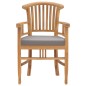 vidaXL Set de comedor de jardín 3 pzas y cojines madera maciza de teca vidaXL Set de comedor de jardín 3 pzas y cojines madera maciza de teca
