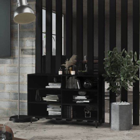 vidaXL Aparador de madera contrachapada negro brillante 103,5x35x70 cm