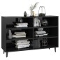 vidaXL Aparador de madera contrachapada negro brillante 103,5x35x70 cm