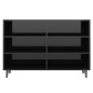 vidaXL Aparador de madera contrachapada negro brillante 103,5x35x70 cm