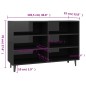 vidaXL Aparador de madera contrachapada negro brillante 103,5x35x70 cm