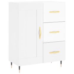 vidaXL Aparador de madera contrachapada blanco brillante 69,5x34x90 cm
