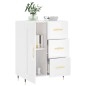 vidaXL Aparador de madera contrachapada blanco brillante 69,5x34x90 cm vidaXL Aparador de madera contrachapada blanco brillante 69,5x34x90 cm