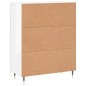 vidaXL Aparador de madera contrachapada blanco brillante 69,5x34x90 cm vidaXL Aparador de madera contrachapada blanco brillante 69,5x34x90 cm