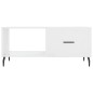 vidaXL Mesa de centro madera contrachapada blanco brillo 90x50x40 cm vidaXL Mesa de centro madera contrachapada blanco brillo 90x50x40 cm