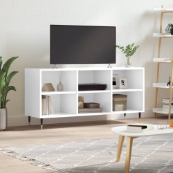 vidaXL Mueble de TV madera de ingeniería blanco brillo 103,5x30x50 cm