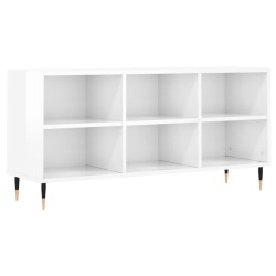 vidaXL Mueble de TV madera de ingeniería blanco brillo 103,5x30x50 cm