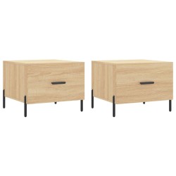 vidaXL Mesas de centro 2 uds madera ingeniería roble Sonoma 50x50x40cm