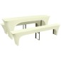 vidaXL Fundas elásticas para mesa y bancos de exterior crema 3 uds vidaXL Fundas elásticas para mesa y bancos de exterior crema 3 uds