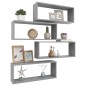 vidaXL Estante cubo pared 4 uds madera ingeniería hormigón 60x15x23cm vidaXL Estante cubo pared 4 uds madera ingeniería hormigón 60x15x23cm