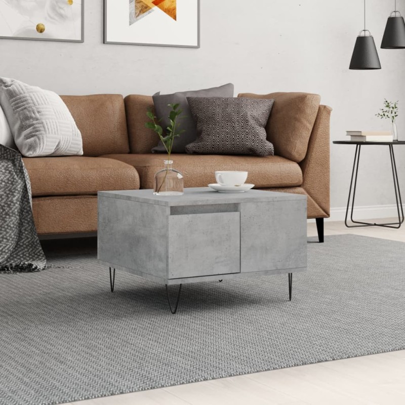 vidaXL Mesa de centro madera contrachapada gris hormigón 55x55x36,5 cm vidaXL Mesa de centro madera contrachapada gris hormigón 55x55x36,5 cm