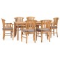 vidaXL Juego de comedor de jardín 7 piezas teca maciza y cojines vidaXL Juego de comedor de jardín 7 piezas teca maciza y cojines