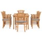 vidaXL Juego de comedor de jardín 7 piezas teca maciza y cojines vidaXL Juego de comedor de jardín 7 piezas teca maciza y cojines