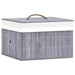 vidaXL Cajas de almacenamiento de bambú 4 unidades gris