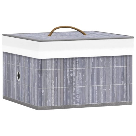 vidaXL Cajas de almacenamiento de bambú 4 unidades gris