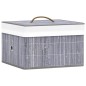 vidaXL Cajas de almacenamiento de bambú 4 unidades gris